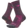 imageDEFEET  Woolie Boolie 6quot Cycling Socks  For Biking Running ampamp Everyday AdventuresBlaze Gravel GreyNeon Pink