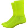 imageDefeet  Aireator 6quot DLogo Double Cuff  Cycling Running Everyday SockNeon Yellow
