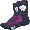 imageDeFeet  Woolie Boolie 4quot  DLogo  Quarter Sock  Cycling Running Everyday SockCharcoalNeon Pink