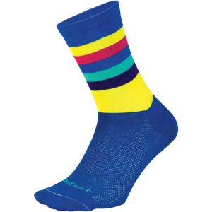 imageDEFEET  Aireator 6quot  Designs  Cycling Running Everyday SockMaverick Defeet BlueNeon Yellow