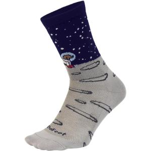 imageDEFEET  Aireator 6quot  Designs  Cycling Running Everyday SockMoon Dog GreyNavy