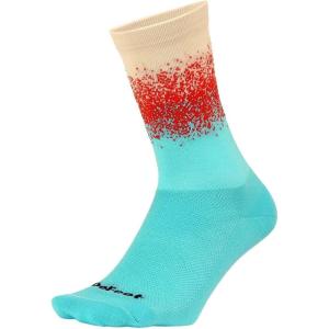 imageDEFEET  Aireator 6quot  Designs  Cycling Running Everyday SockOmbre Natural  Poinciana  Neptune