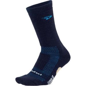 imageDEFEET  Woolie Boolie 6quot Cycling Socks  For Biking Running ampamp Everyday AdventuresBlaze NavyProcess Blue