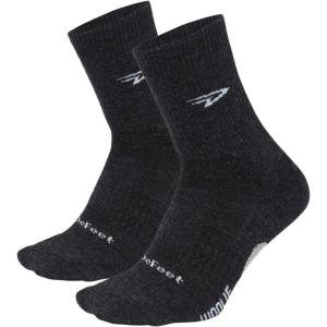 imageDEFEET  Woolie Boolie 6quot Cycling Socks  For Biking Running ampamp Everyday AdventuresCharcoal 2pack