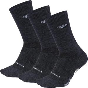 imageDEFEET  Woolie Boolie 6quot Cycling Socks  For Biking Running ampamp Everyday AdventuresCharcoal 3pack