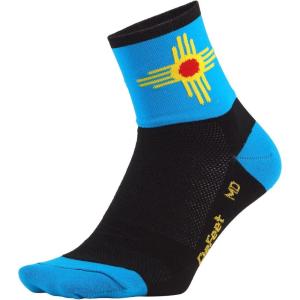 imageDeFeet  Aireator 3quot Patterned Cycling Socks  for Biking Running ampamp EverydayNew Mexico Flag