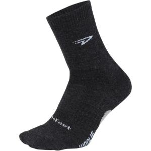imageDeFeet  Woolie Boolie 4quot  DLogo  Quarter Sock  Cycling Running Everyday SockCharcoal