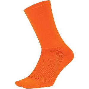 imageDefeet  Aireator 6quot DLogo Double Cuff  Cycling Running Everyday SockNeon Orange