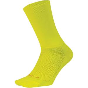 imageDefeet  Aireator 6quot DLogo Double Cuff  Cycling Running Everyday SockNeon Yellow