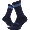 imageDEFEET  Cush Wool 7quot  Crew Sock NoFeel Toe Seam Arch Compression Padded in Toe Forefoot and Hell Moisture WickingNavy WCane Creek Stripe