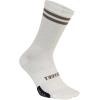 imageDEFEET  Cyclismo middensity 6inch crew Merino Wool padded fit profile sock for all active pursuitsNatural WKhaki Stripes