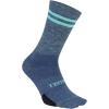 imageDEFEET  Cyclismo middensity 6inch crew Merino Wool padded fit profile sock for all active pursuitsSapphire WNeptune Stripes