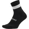 imageDEFEET  Cush 35quot Sock  NoFeel Toe Seam Arch Compression Padded Toe Box Forefoot and Heel Moisture wickingBlack WWhite Stripe