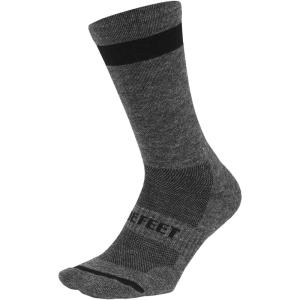 imageDEFEET  Cush Wool 7quot  Crew Sock NoFeel Toe Seam Arch Compression Padded in Toe Forefoot and Hell Moisture WickingGravel Grey