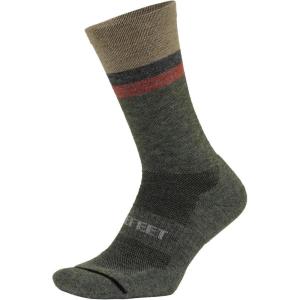 imageDEFEET  Cush Wool 7quot  Crew Sock NoFeel Toe Seam Arch Compression Padded in Toe Forefoot and Hell Moisture WickingMullet LodenOatmeal