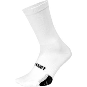 imageDEFEET  Cyclismo 6quot  Thinner LowBulk MetaPad Knit in Foot Pad Textured Weave Cuff NoFeel Toe Seam MoistureWickingWhite