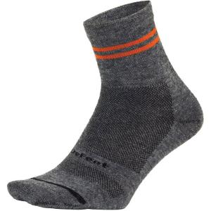 imageDEFEET Wooleator Pro 3quot Stripes Gravel Grey wBurnt Orange Socks