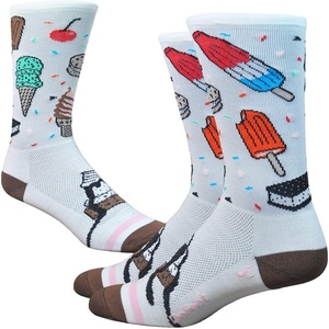 image:imageDEFEET  Aireator 6  Designs  Cycling Running Everyday SockWhiteBrownPink